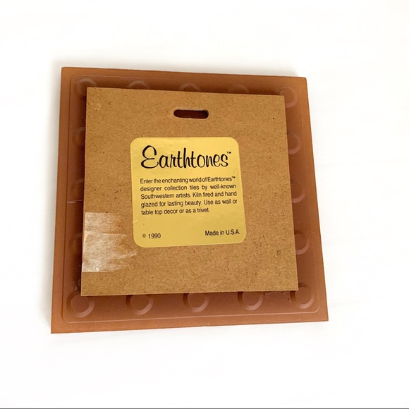 Vintage Earthtones Glazed Tile Trivet/Wall Decor - Picture 6 of 9